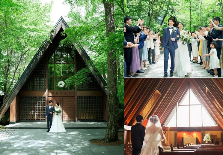 滝川クリステルと小泉進次郎が挙げた結婚式場「軽井沢高原教会」の写真